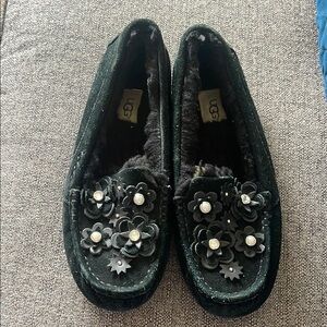 UGG Black Embellished Slippers